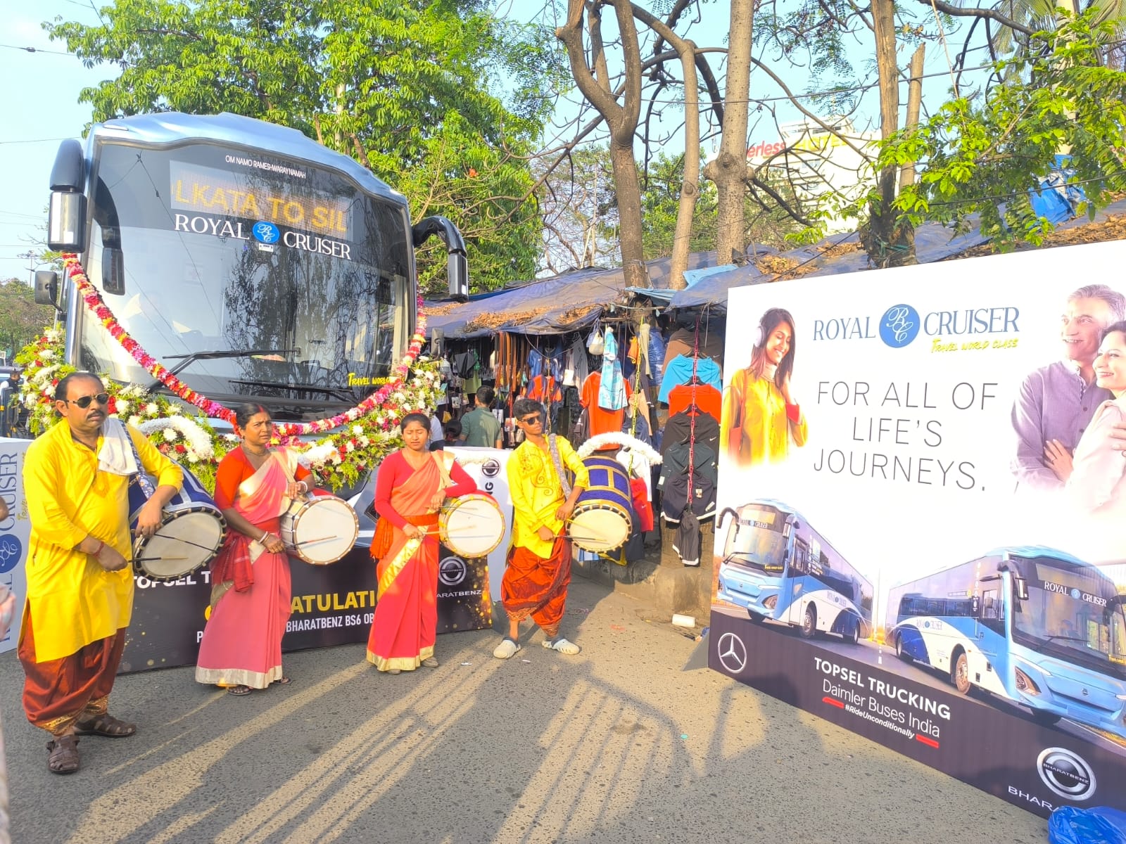 Delivery & Inauguration — Royal Cruiser — BharatBenz Bus at Esplanade, Dharmatala Bus Stand